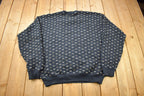 Vintage 1990s Croft & Barrow Patchwork Knitted Crewneck Sweater