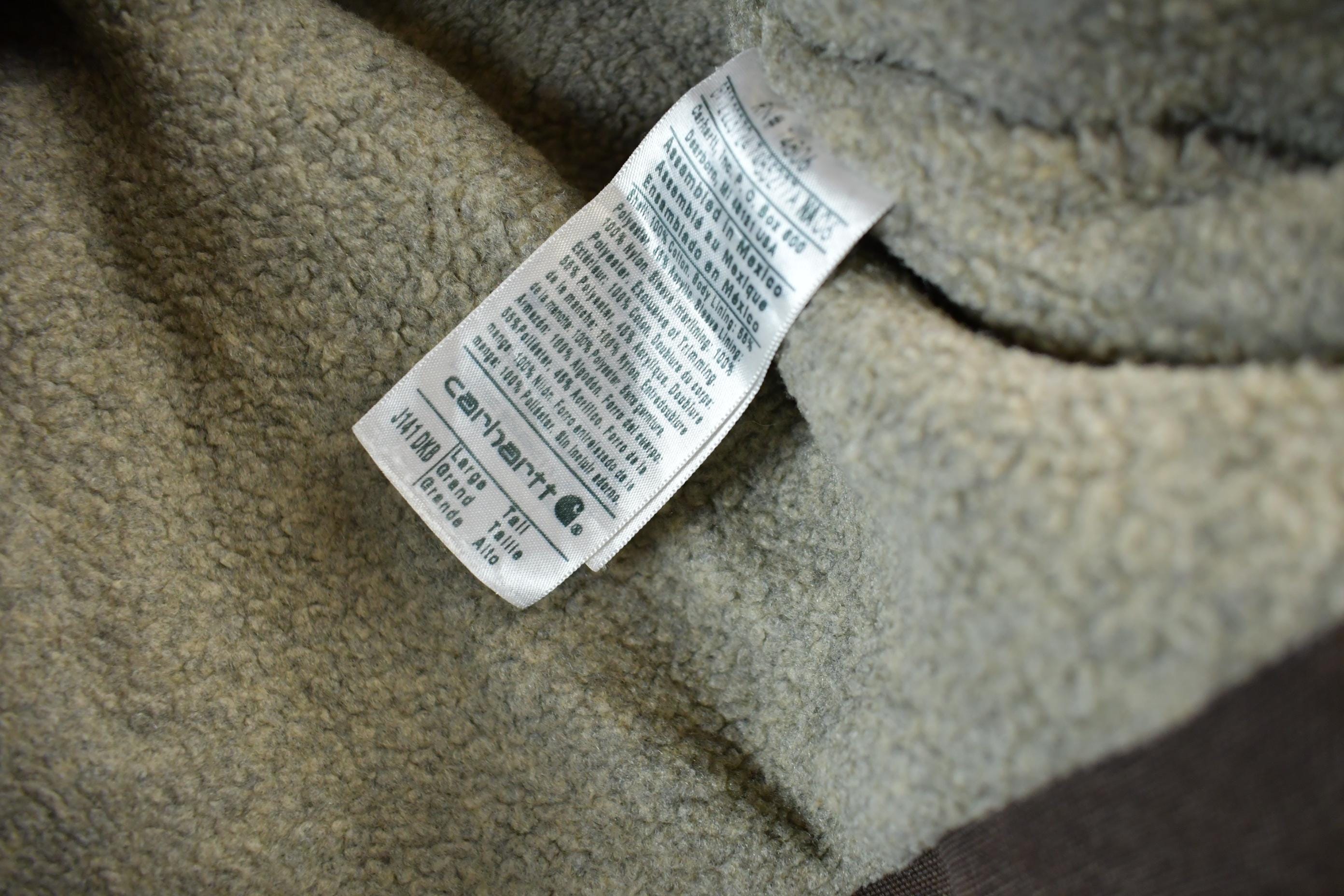 Vintage 2000s Carhartt Hooded Sherpa Lined Jacket Mens Tall Large