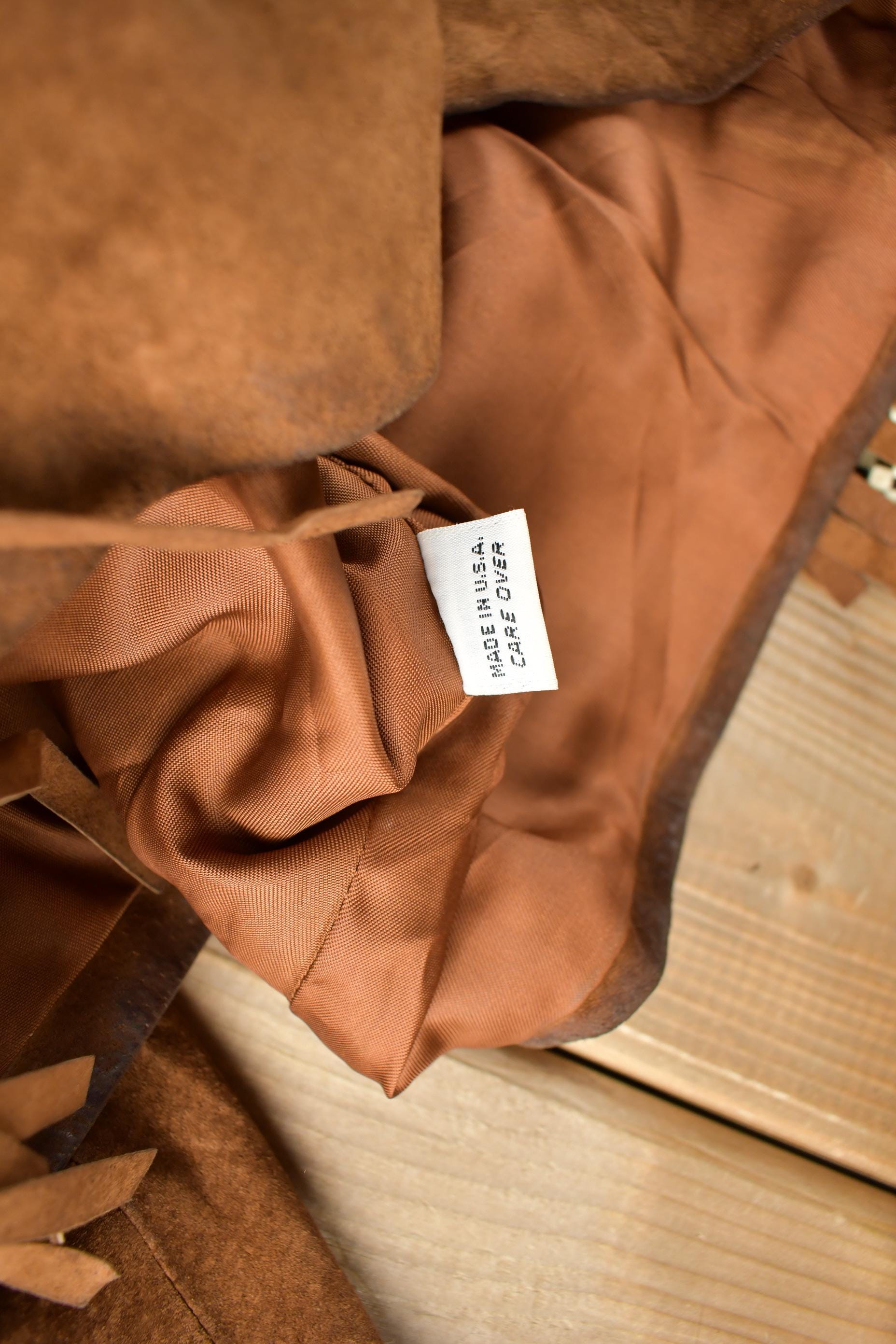 Vintage 1970s Brown Suede Fringe Leather Jacket