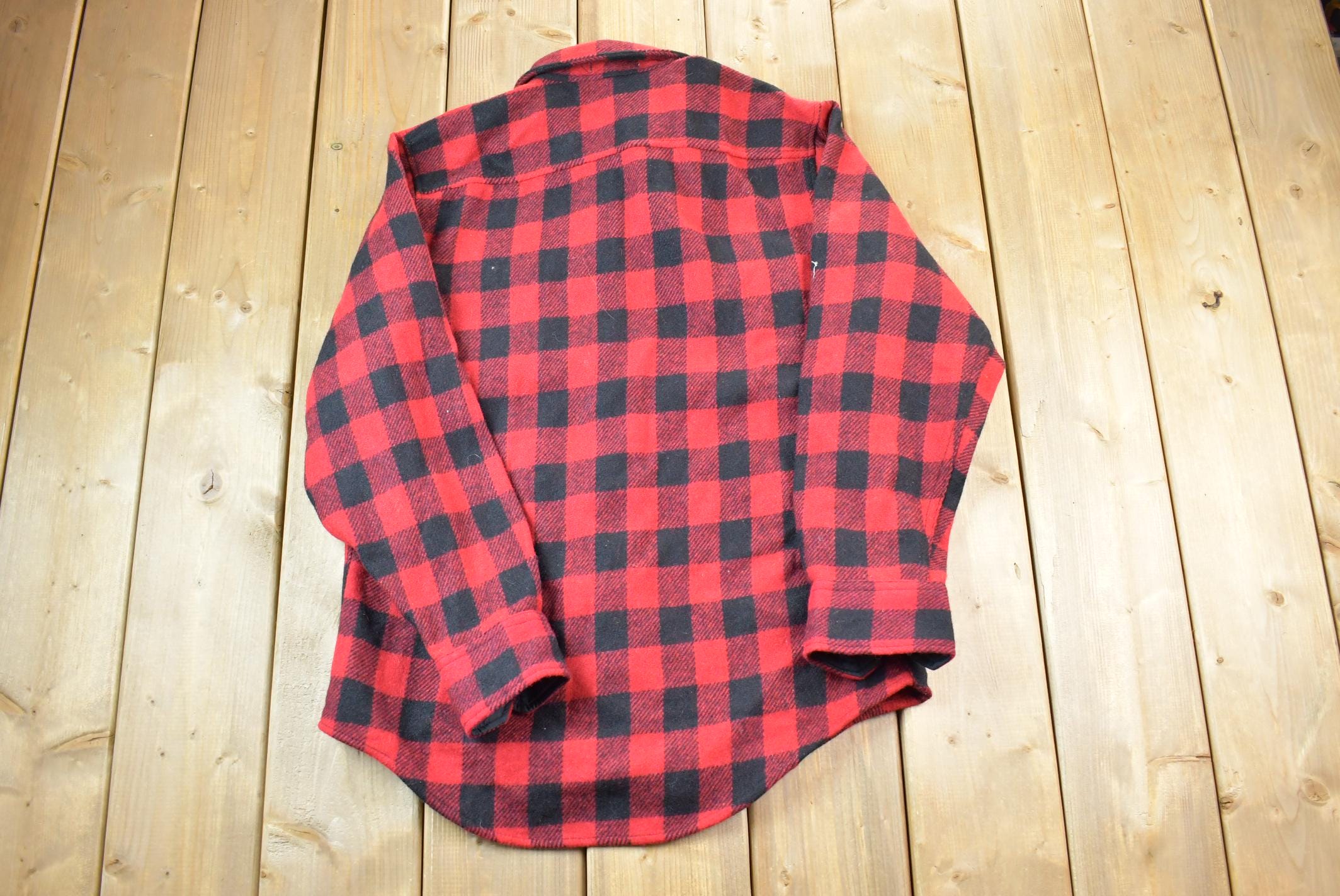 Vintage 1990s Red And Black Lumberjack Biggie Smalls Button Up Shirt