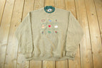 Vintage 1990s Cute Embroidered Crewneck Sweater Adult XL