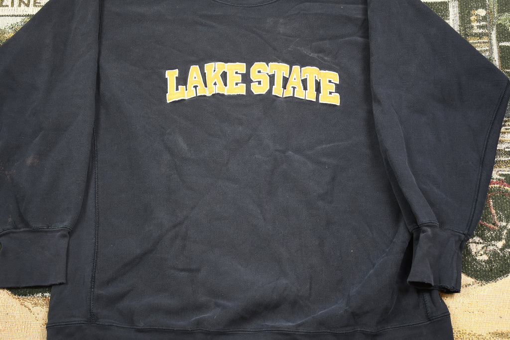 90s Lake State Embroidered Crewneck /