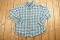 Vintage 1990s Noble Outfitters Plaid Button Up Fleece Sweater