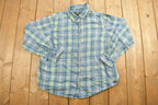 Vintage 1990s Noble Outfitters Plaid Button Up Fleece Sweater