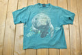 Vintage 1990s Swimming Manatee Habitat Theme Graphic T-Shirt