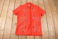 True Vintage 1960s Abstract Short Sleeve Button Up Shirt Made In USA
