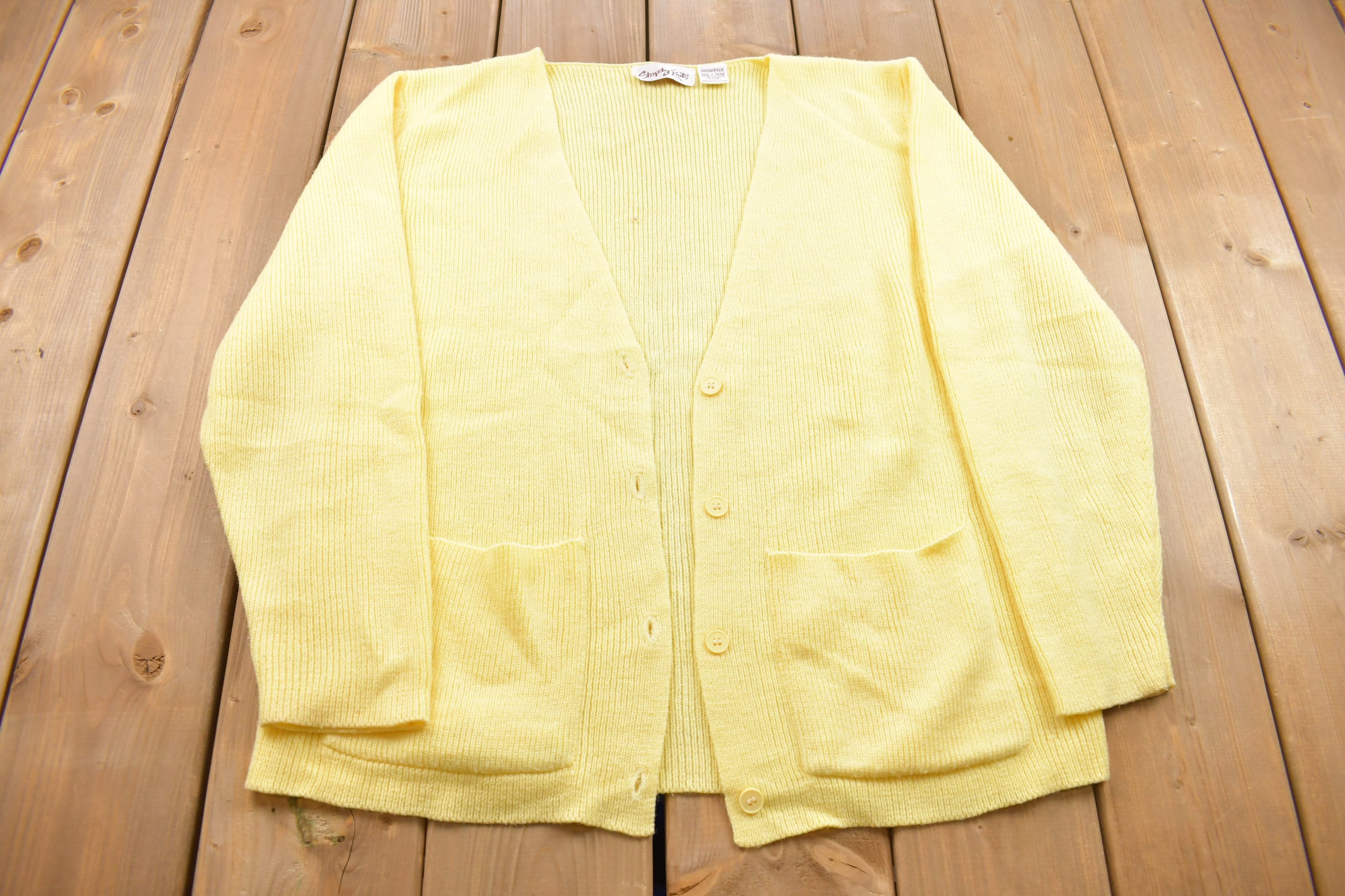 Vintage 1990s Shapely Button Up Knitted Cardigan Sweater