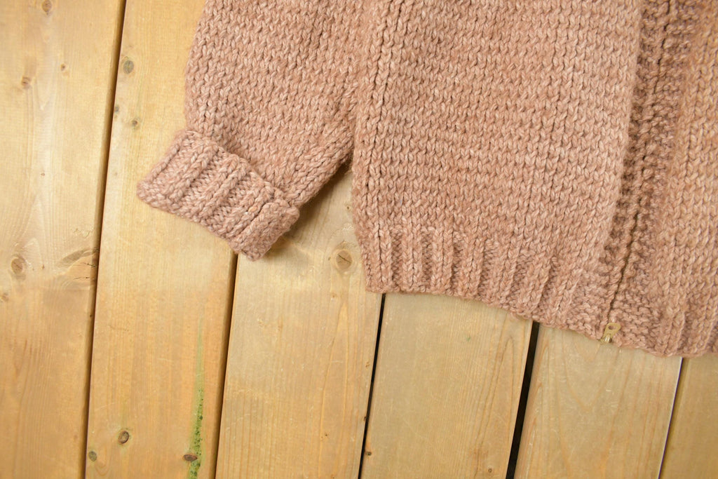 Vintage 1970s Cowichan Full Zip Hand Knit Sweater Men's Large