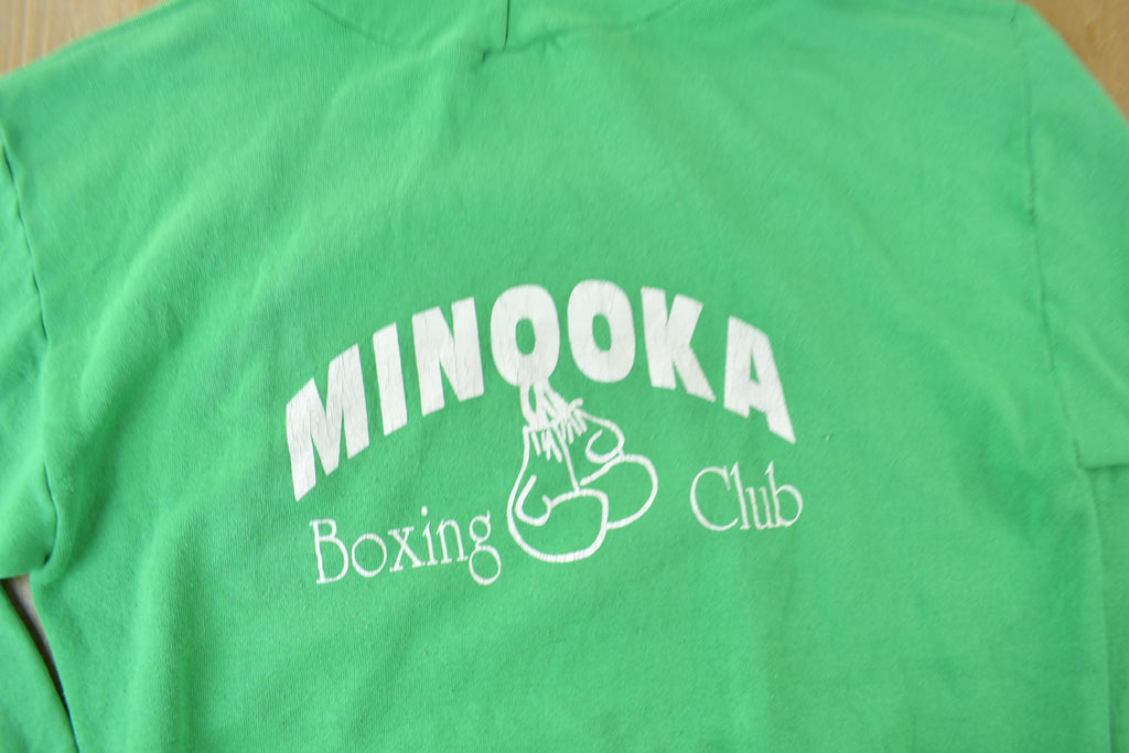 Vintage 1980s Minooka Boxing Club Hoodie / Made In USA / 90s Hoodie / Boxing Hoodie
