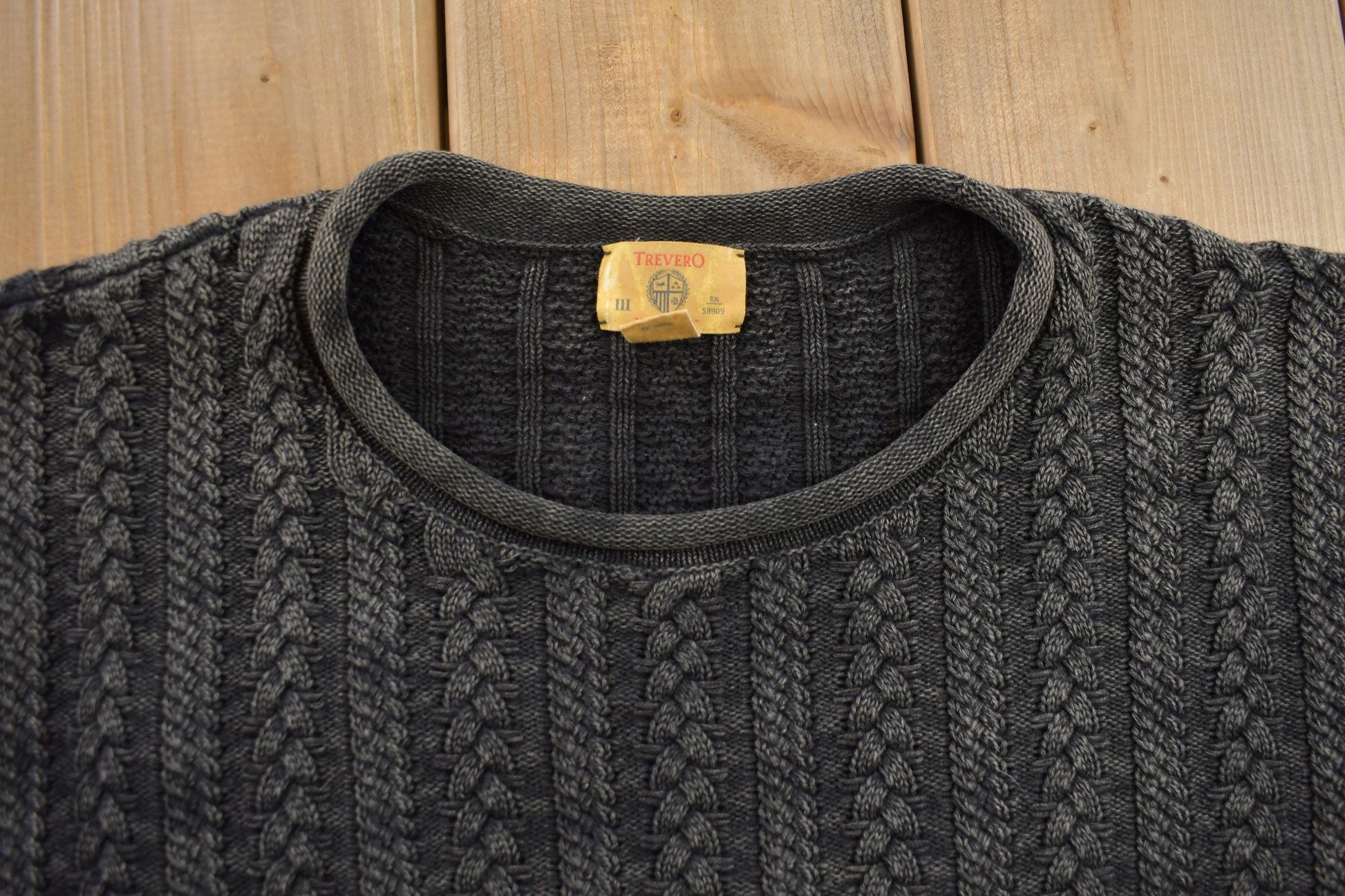 Vintage 1990s Cable Knit Crewneck Sweater