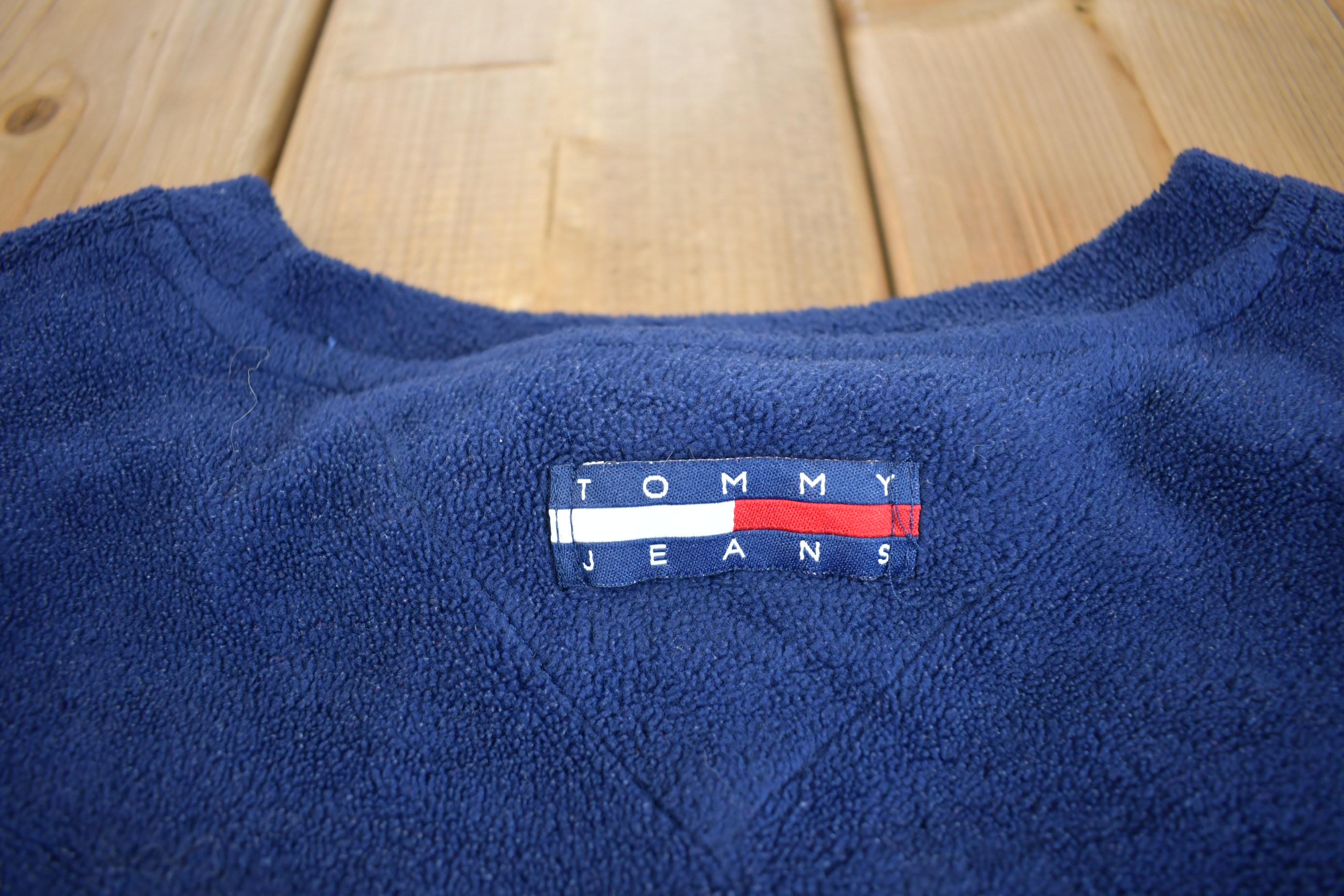 Vintage 1990s Tommy Hilfiger Tommy Jeans Embroidered Fleece Sweater
