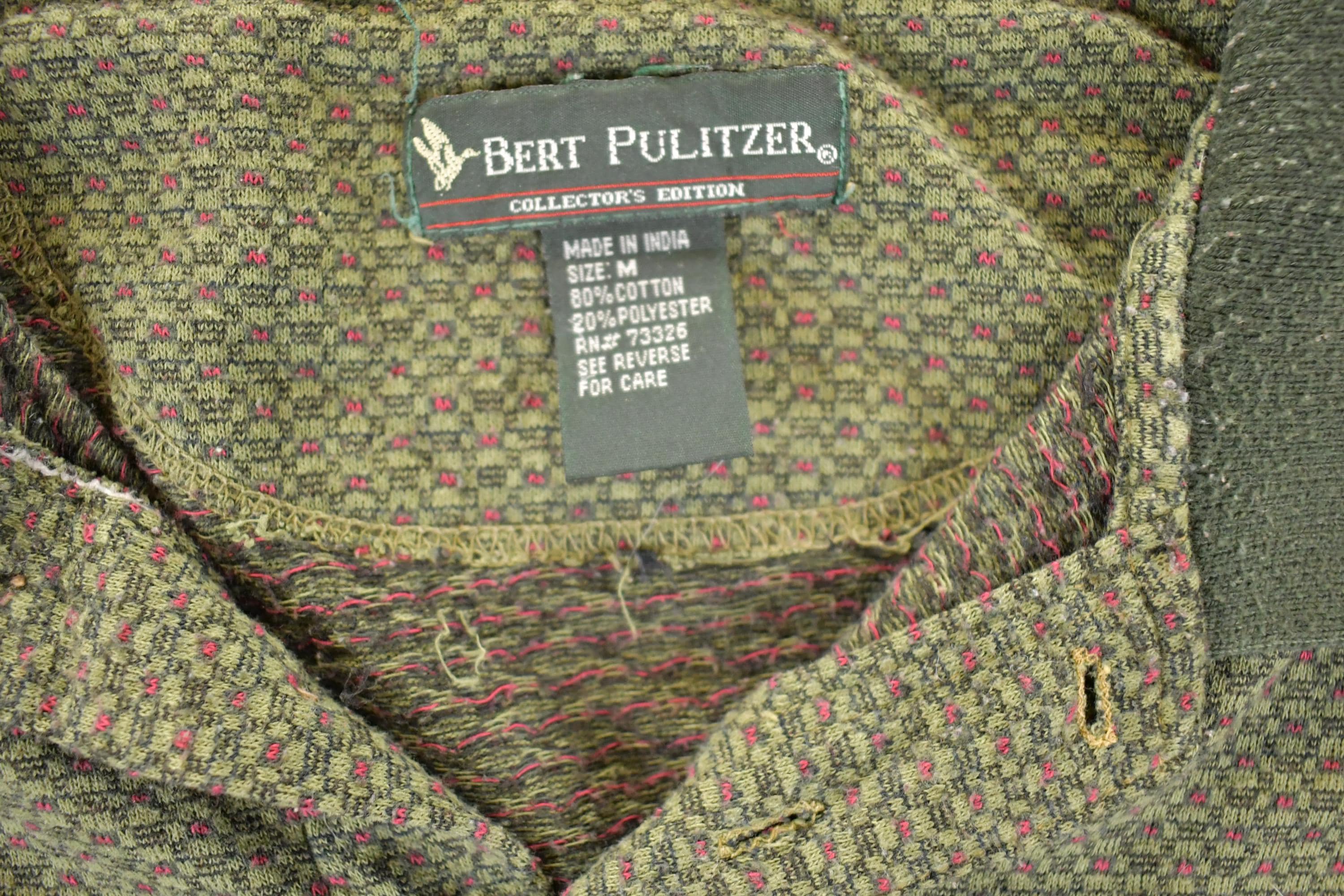 Vintage 1990s Bert Pulitzer Quarter Button Up Shirt Mens M