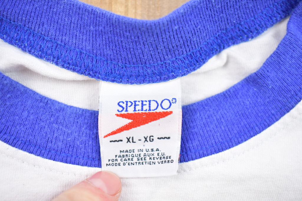 Vintage 1997 Speedo Volleyball Graphic Ringer T-Shirt