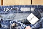 Vintage Deadstock Y2K Grace LA Bedazzled Low Rise Jeans Women's Size 27 x 32