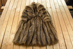 Vintage 1980s Ricky & Ingo Full Length Brown Raccoon Fur Coat Adult M