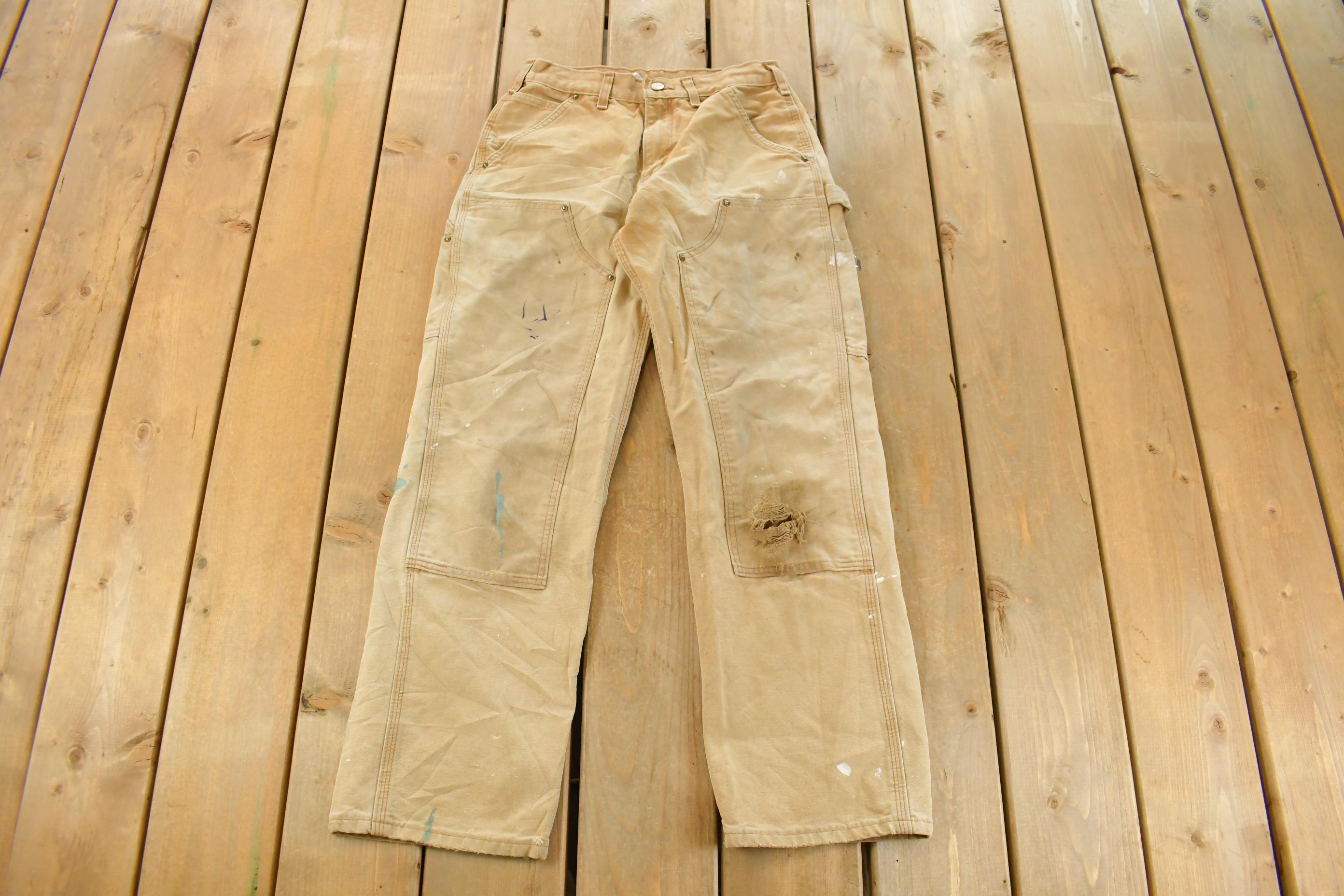 Vintage 2000s Carhartt Distressed Sun Faded Double Knee Pants Men's 28 x 28