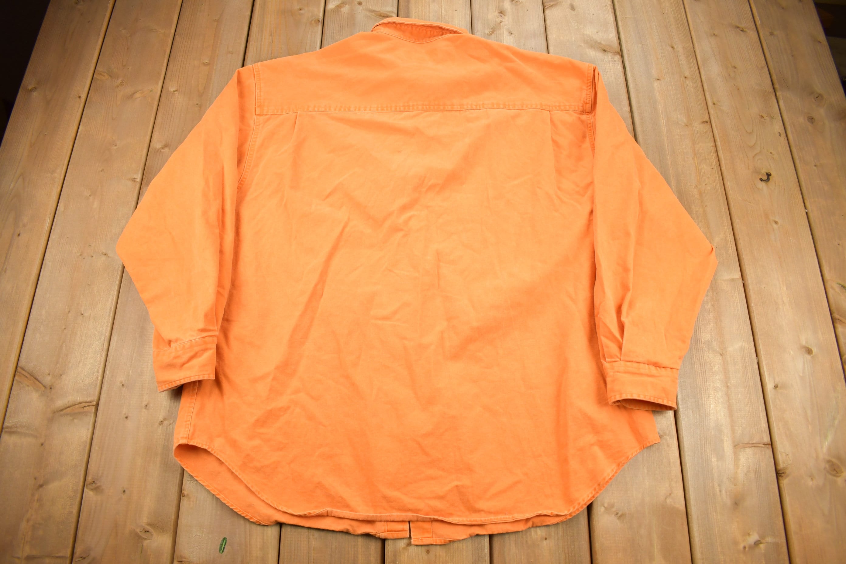 Vintage 1990s Abercrombie & Fitch Blank Orange Button Up Shirt