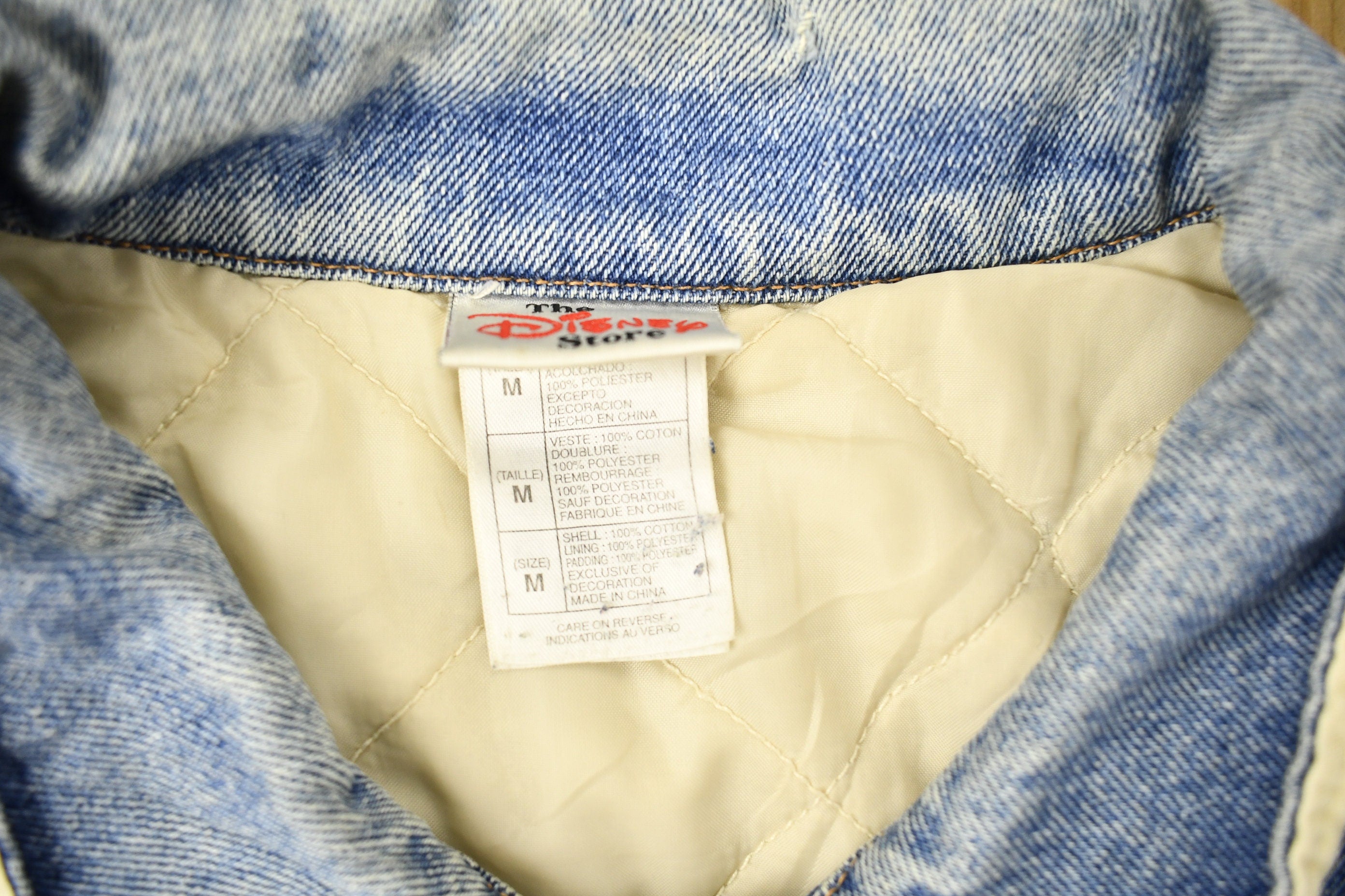 Vintage 1990s Tigger Embroidered Disney Denim Varsity Jacket