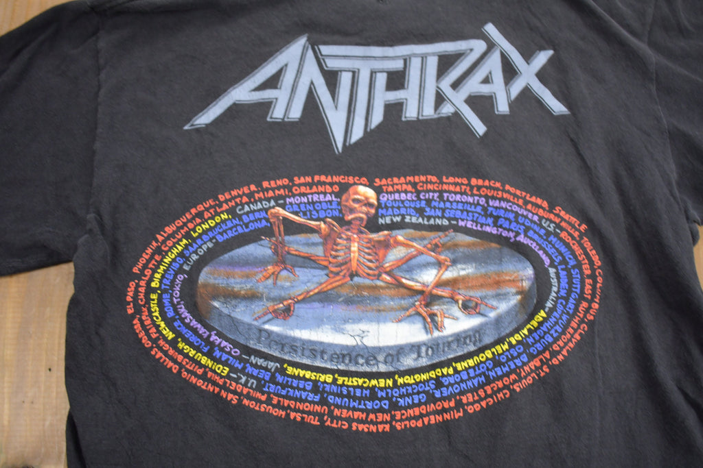 Vintage 1990 Anthrax Persistence Of Time Band T-shirt