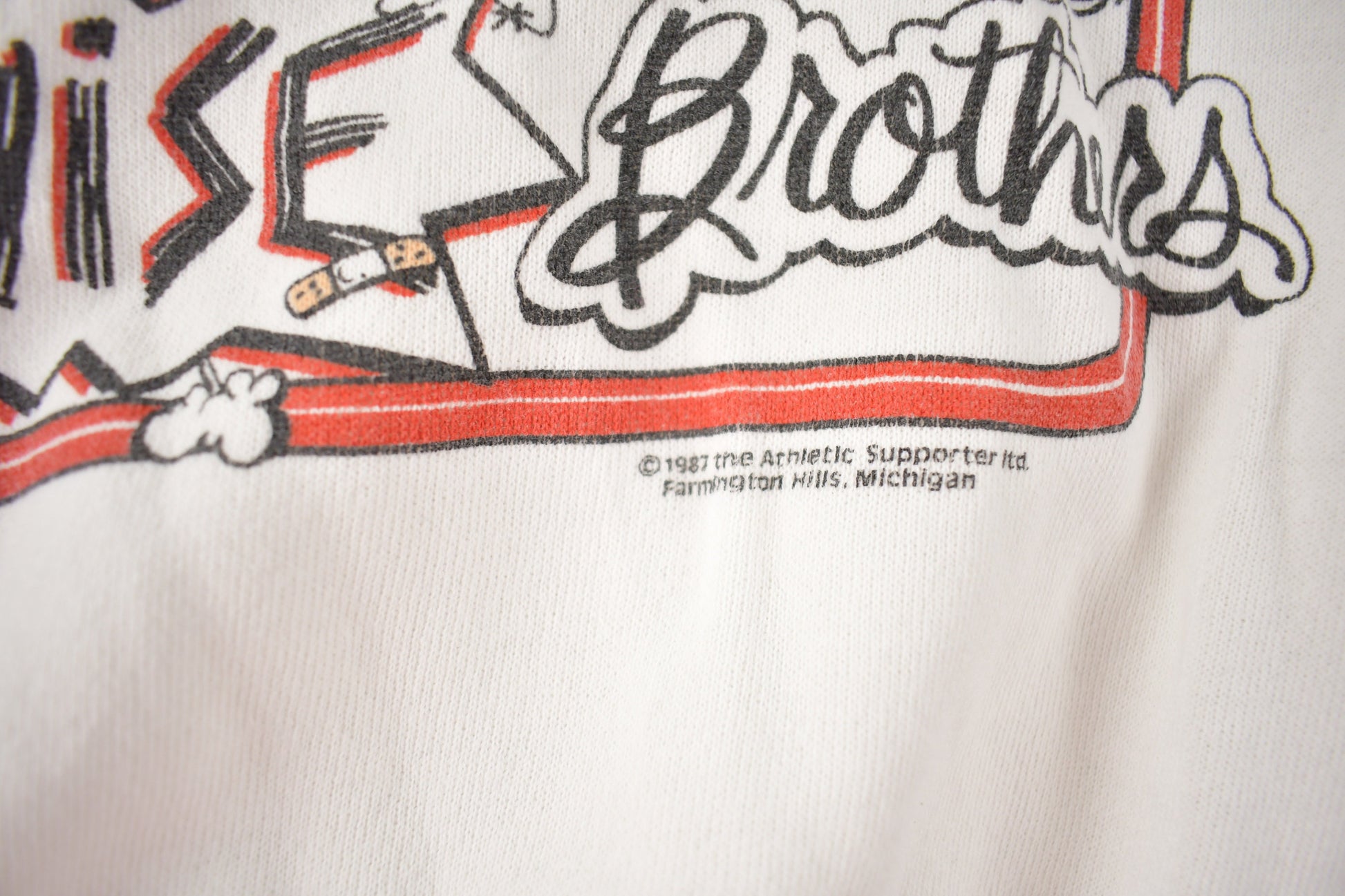 Vintage 1987 Detroit Red WIngs Bruise Brothers NHL Hockey Crewneck Sweatshirt Made In USA