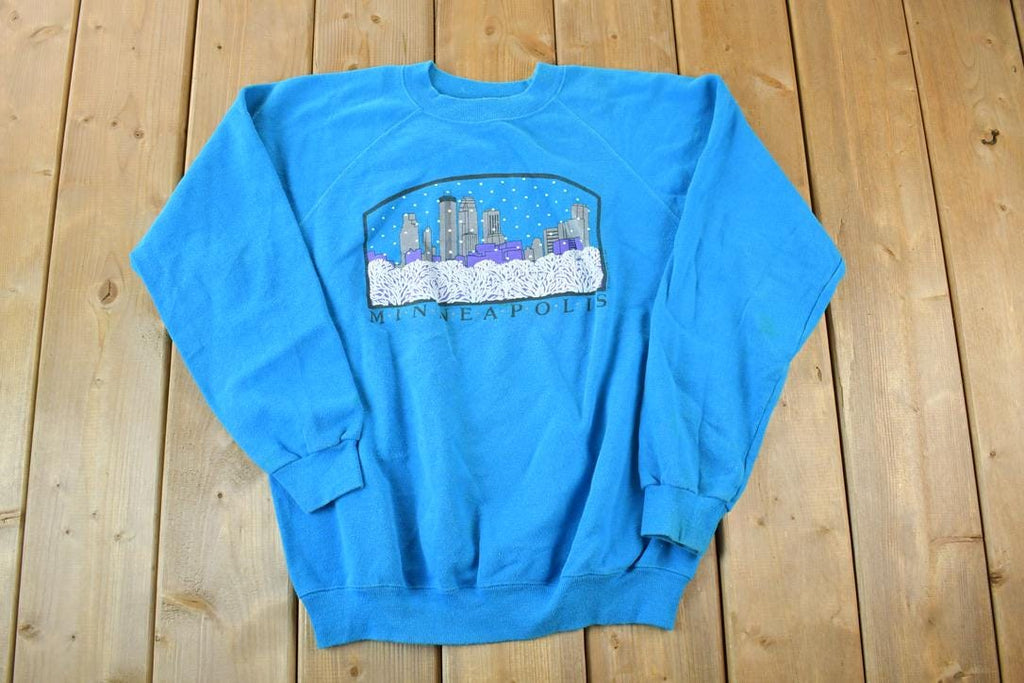 Vintage 1990s Minneapolis Winter City Souvenir Crewneck Sweatshirt Made In USA