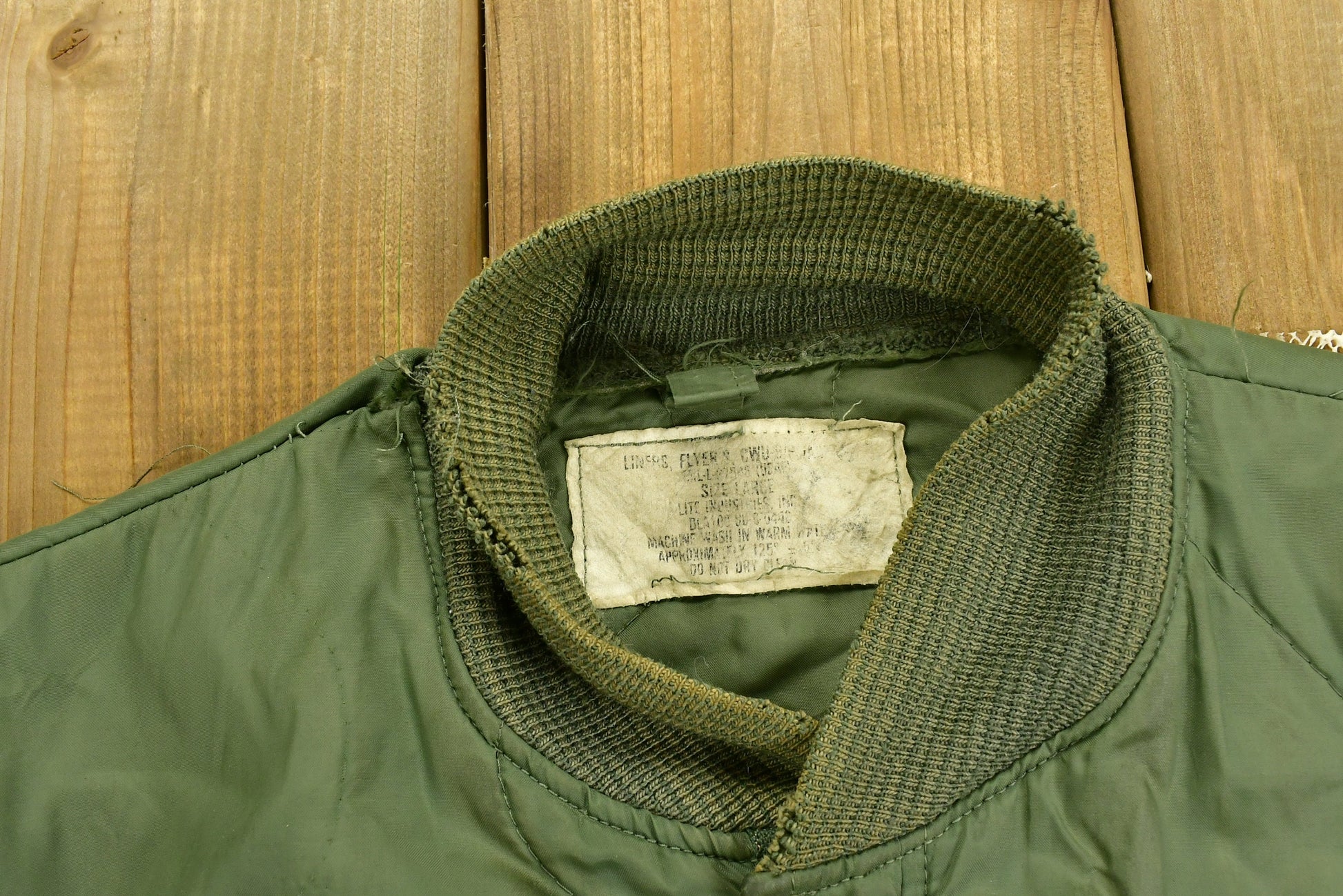 Vintage Army Military Flyer Jacket Liner /