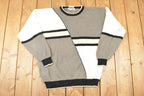 Vintage 1990s Izod Club Abstract Knit Crewneck Sweater Mens L