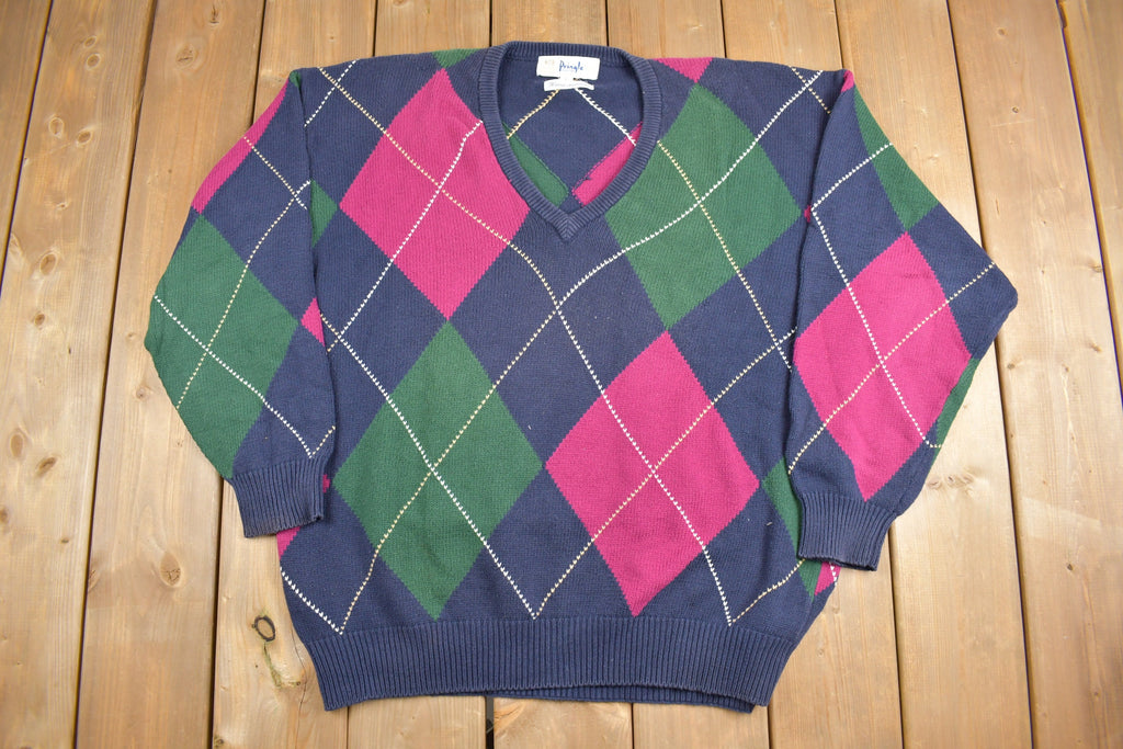 Vintage 1990s Pringle Knit V Neck Sweater