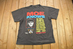 Vintage 1990 The Three Stooges Moe Knows Graphic Promo T-shirt
