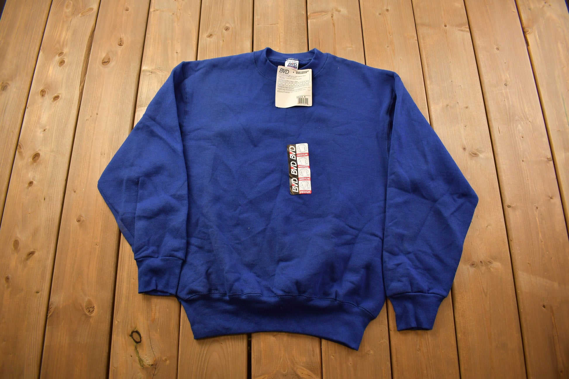 Vintage 1990s Deadstock BVD Blank Crewneck Sweatshirt / 90s Crewneck / Made In USA / Essential / Streetwear / 90s Blank