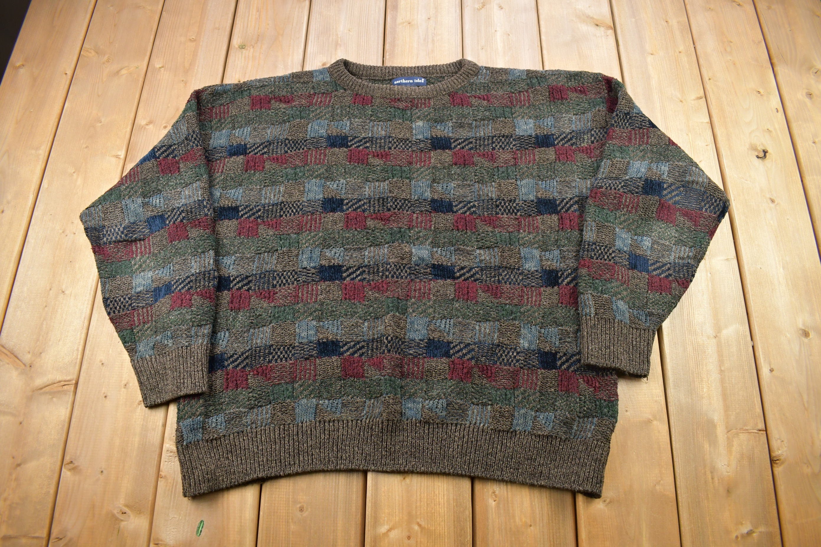 Vintage 1980s Northern Isles Abstract Knitted Sweater