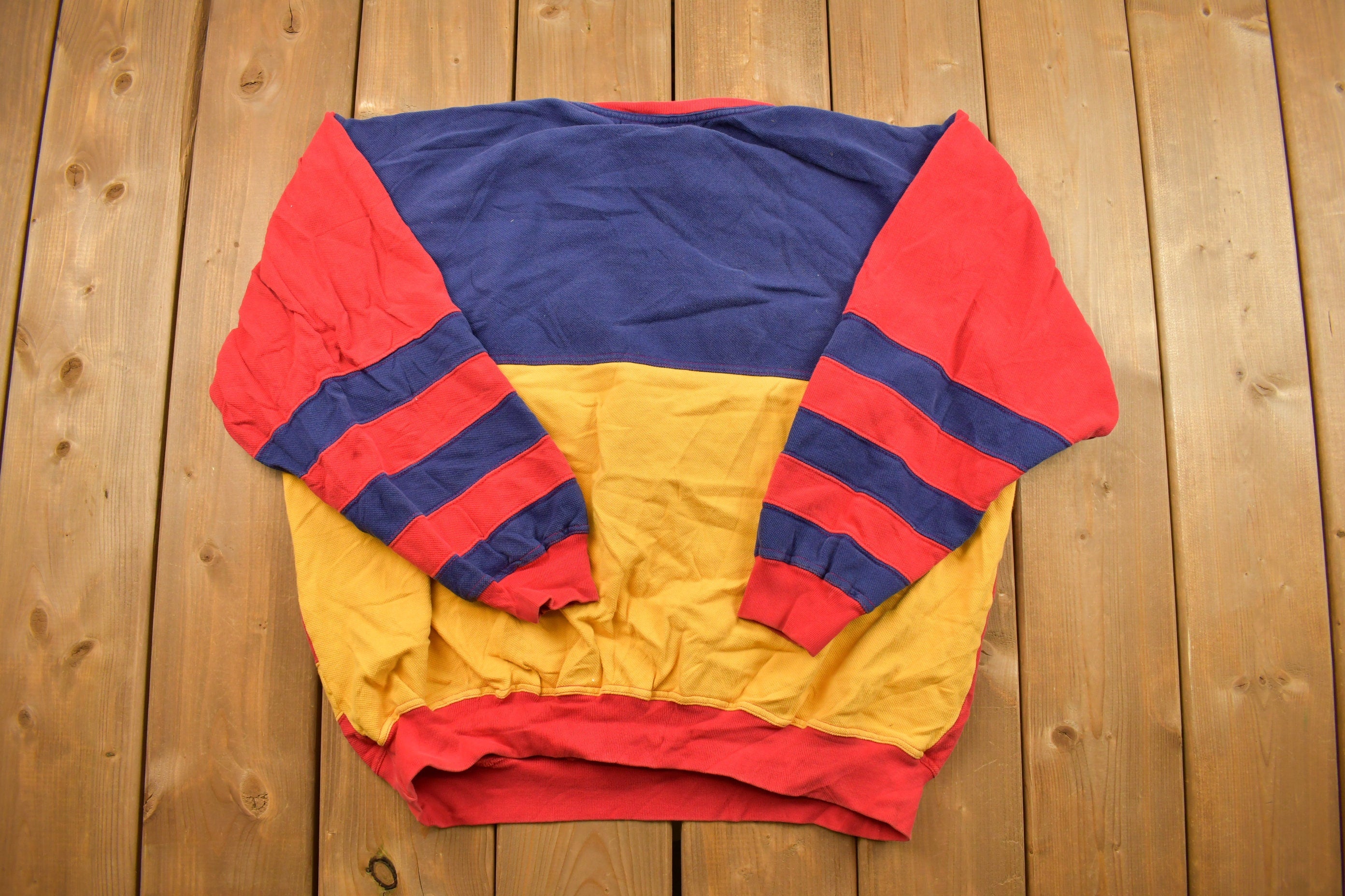 Vintage 1990s Free By Falke Patterned Crewneck Sweatshirt