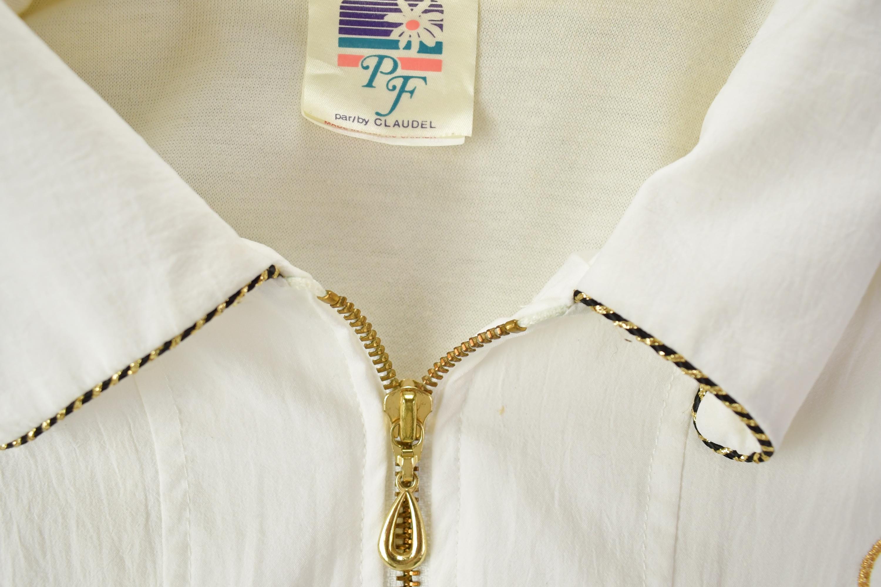 Vintage 1990s Claudel Zip Up Collared Windbreaker