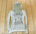 Women Vintage Vigoss Y2K Hooded T-Shirt / Vigoss Grunge Skull Print / Contrast Stitch / Internet Famous Clothing / Over Dyed / Y2K Bedazzled