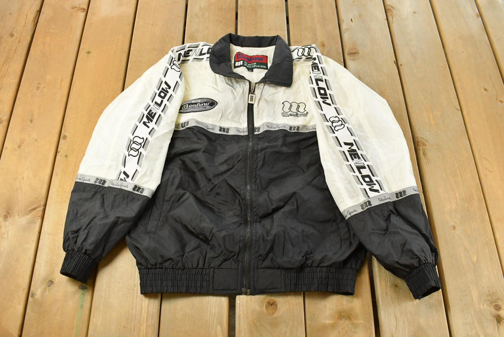 Vintage 1990s Menlow Sports Embroidered Windbreaker Jacket Men's Large / 90s Jacket / Lightweight / Running Athletic Sportswear / Athleisure
