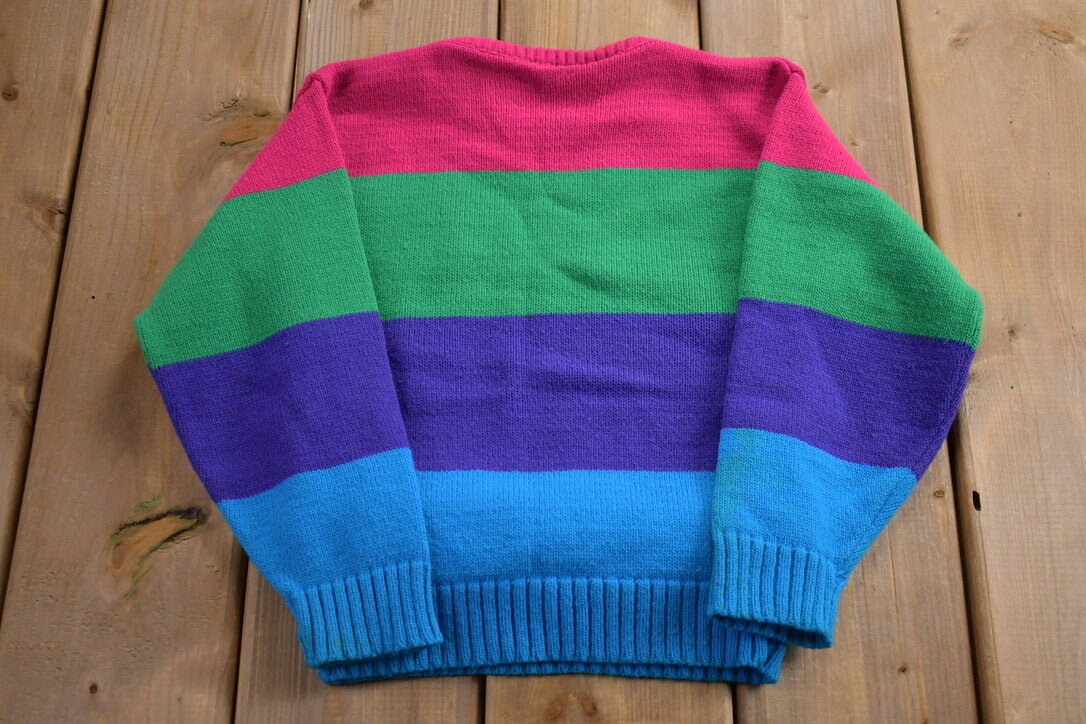 Vintage 1990s Mc Donalds Striped Knitted Crewneck Sweater