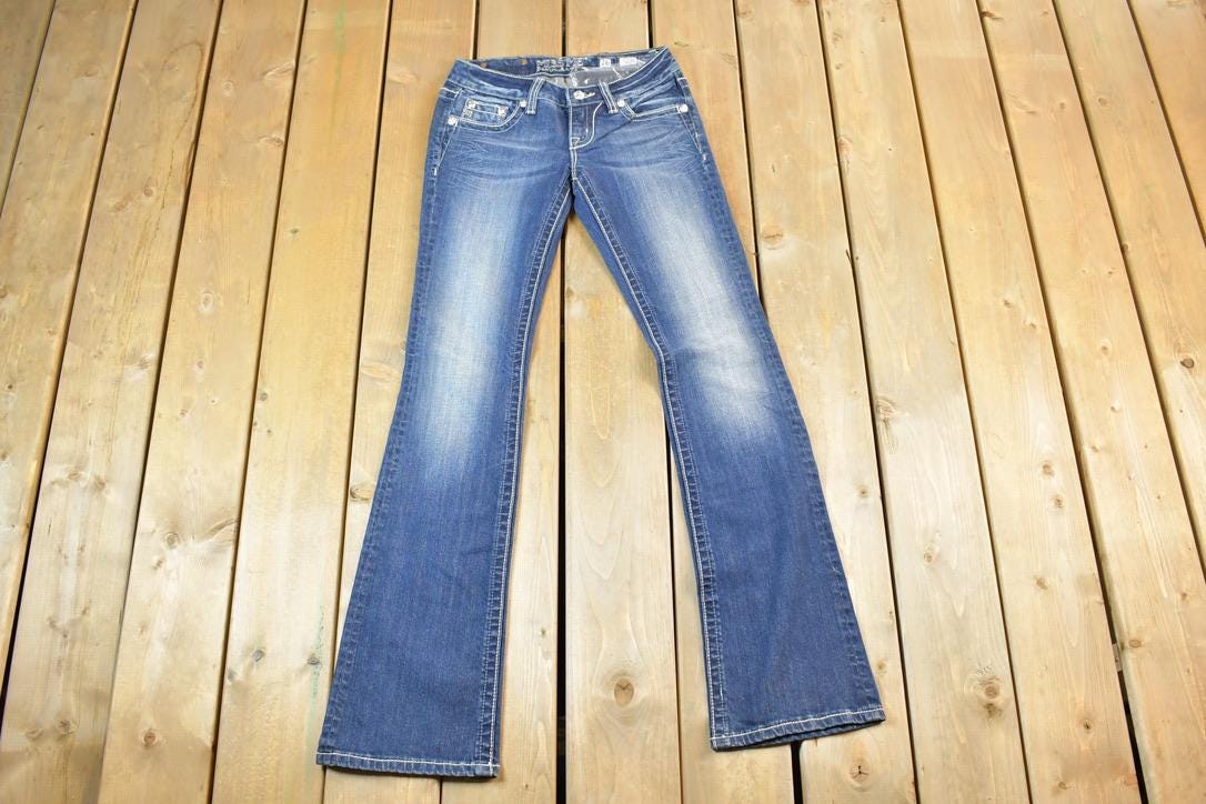 Vintage Y2K Miss Me Bedazzled Low Rise Jeans Size 26x31