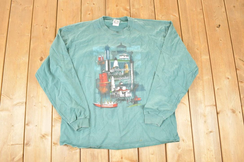 Vintage 1990s Lighthouses Of The Chesapeake Crewneck Sweatshirt Men's L