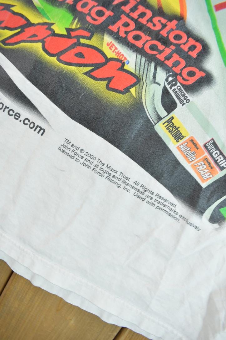 Vintage 2000 John Force Racing All Over Print Graphic T-Shirt