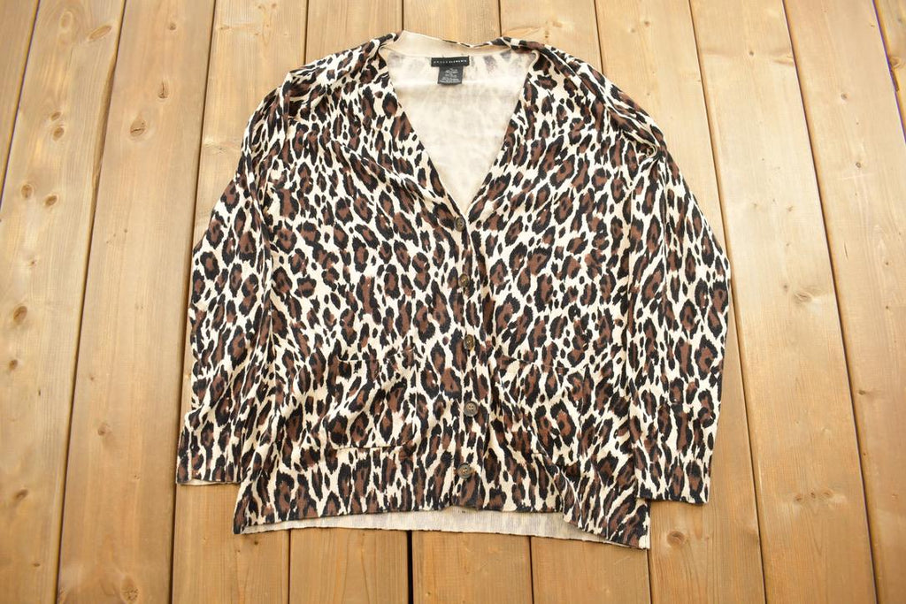 Vintage 1990's Grace Elements Animal Print Button Up Light Jacket