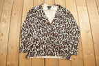 Vintage 1990's Grace Elements Animal Print Button Up Light Jacket