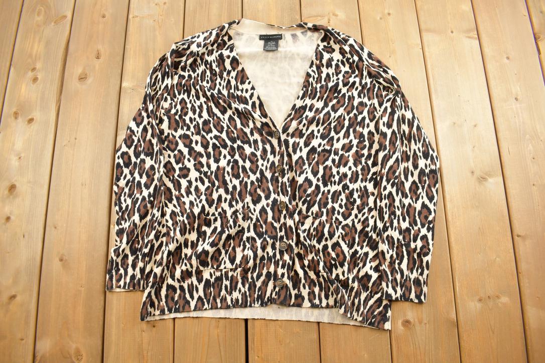 Vintage 1990's Grace Elements Animal Print Button Up Light Jacket