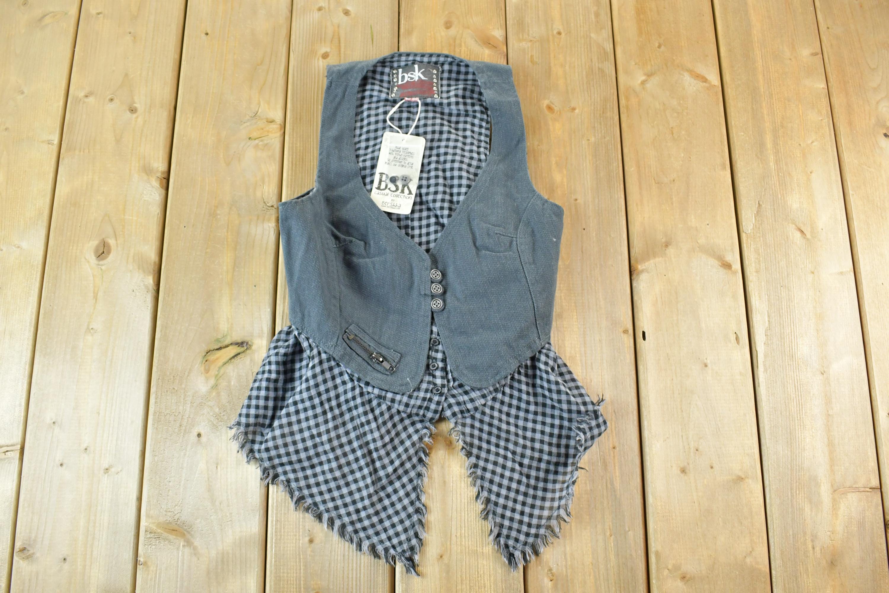 Vintage 1990s Deadstock ESK Fanch Plaid Vest