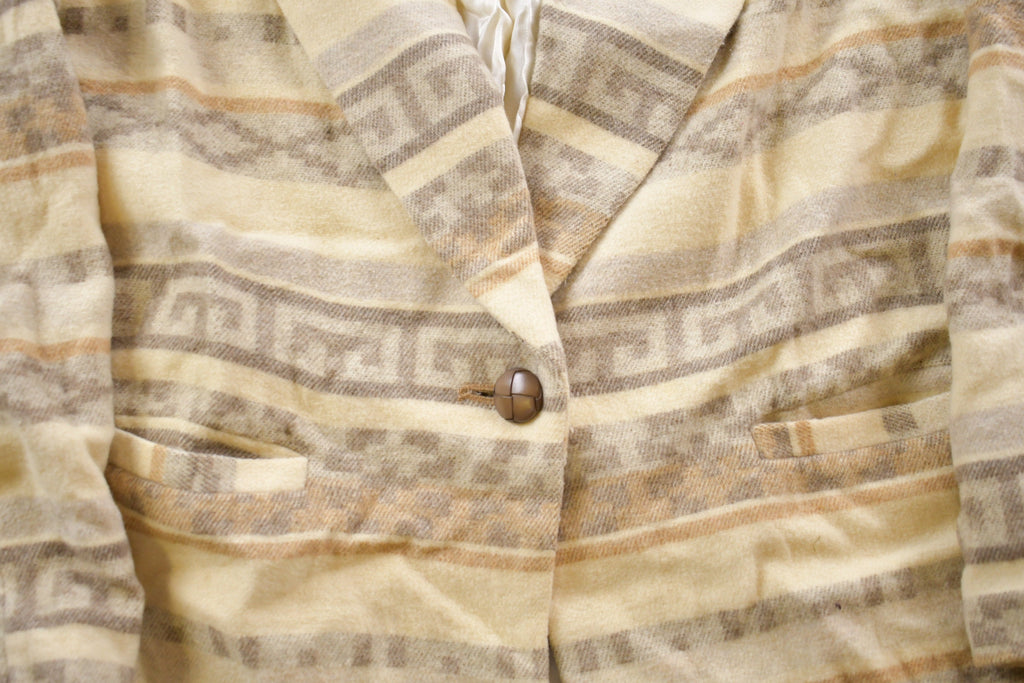 Vintage 1990s Aztec All Over Print Wool Blazer