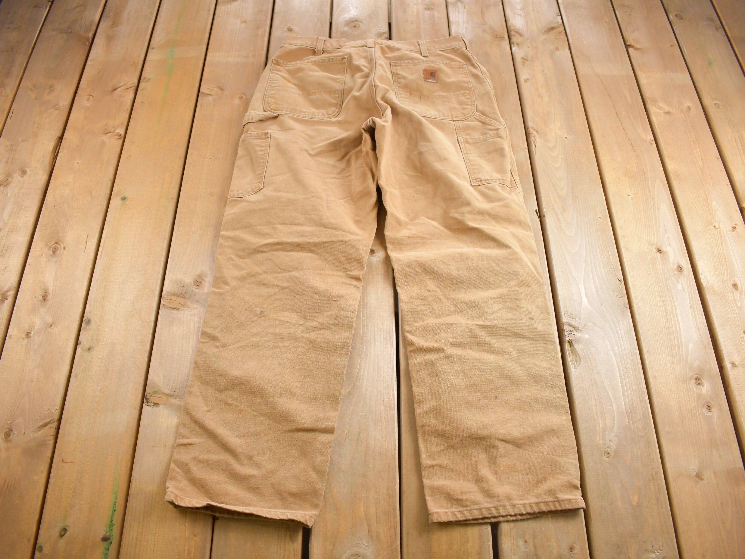 Vintage 1990s Carhartt Beige Work Pants Size 34 x 30