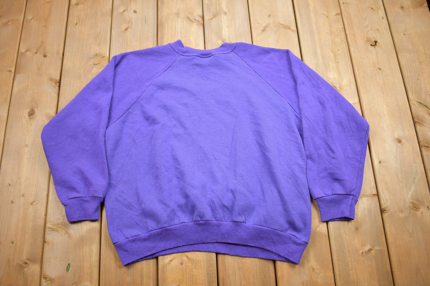 Vintage 1980s Blank Raglan Crewneck Sweatshirt / Made in USA / 80s Crewneck / Basics / Athleisure / Streetwear / Blank Vintage Essentials