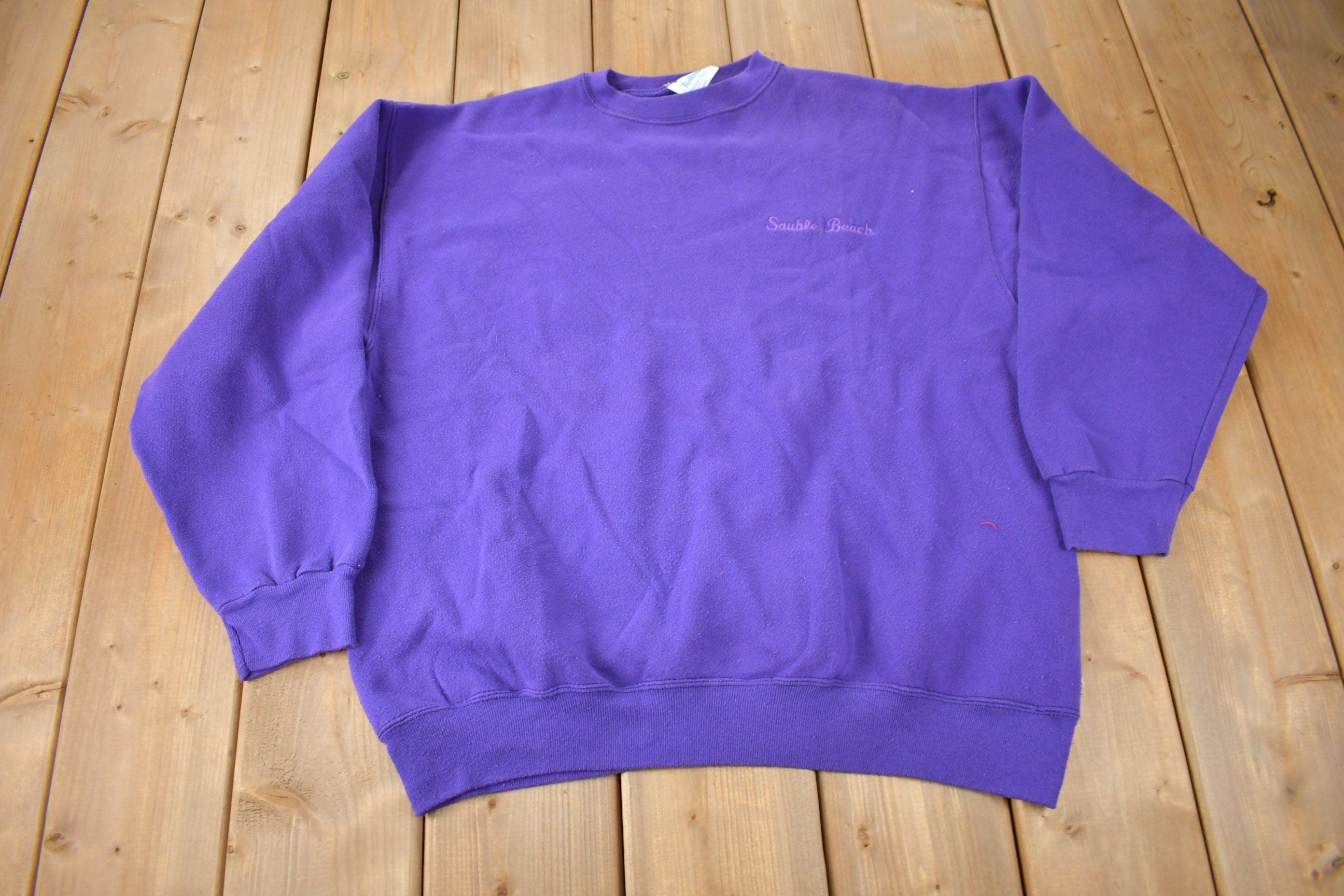 Vintage 1990s Sauble Beach Embroidered Souvenir Crewneck Sweatshirt Made In USA