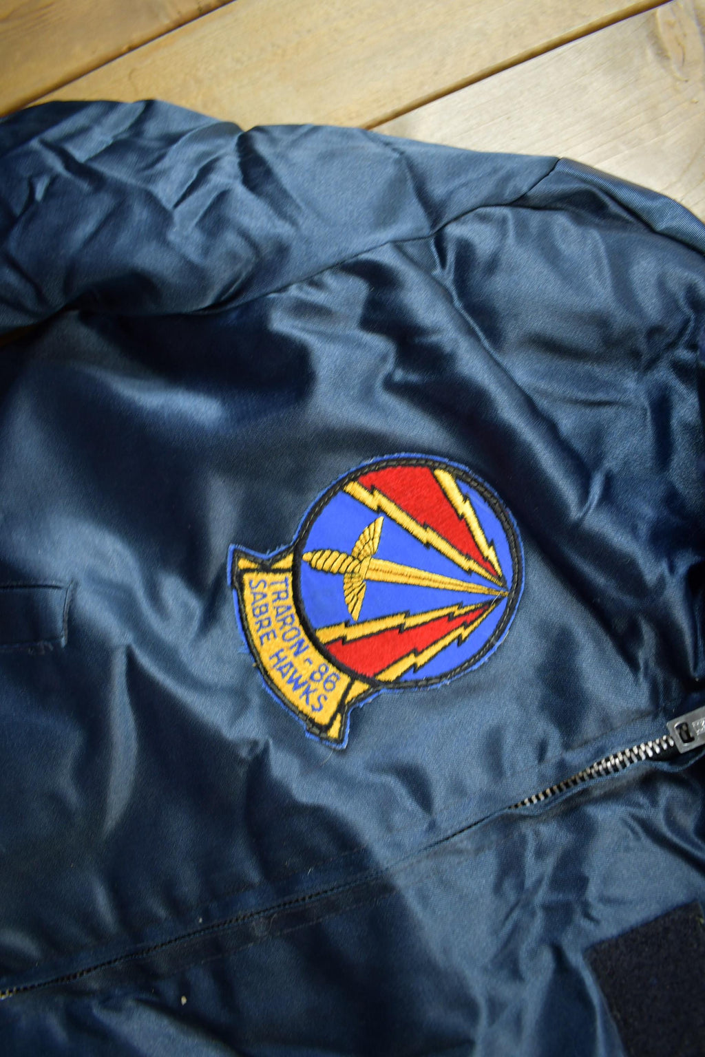 Vintage 1980s Traron-86 Sabre Hawks Military Flight Jacket