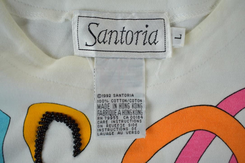 Vintage 1990s Santoria Hearts Graphic T-Shirt