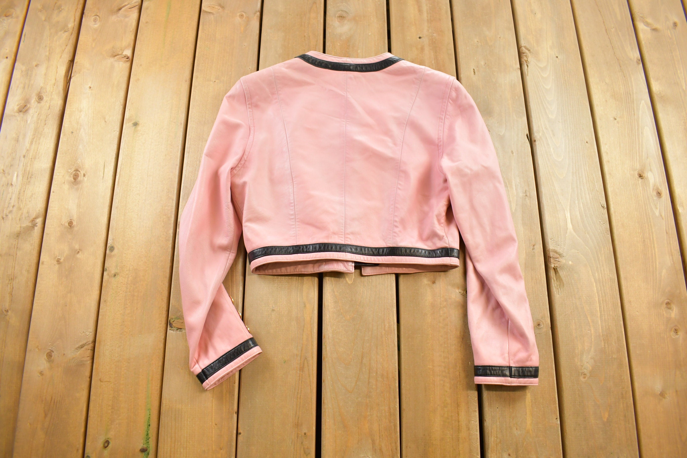 Vintage 1990s Micheal Hoban North Beach Cropped Leather Jacket